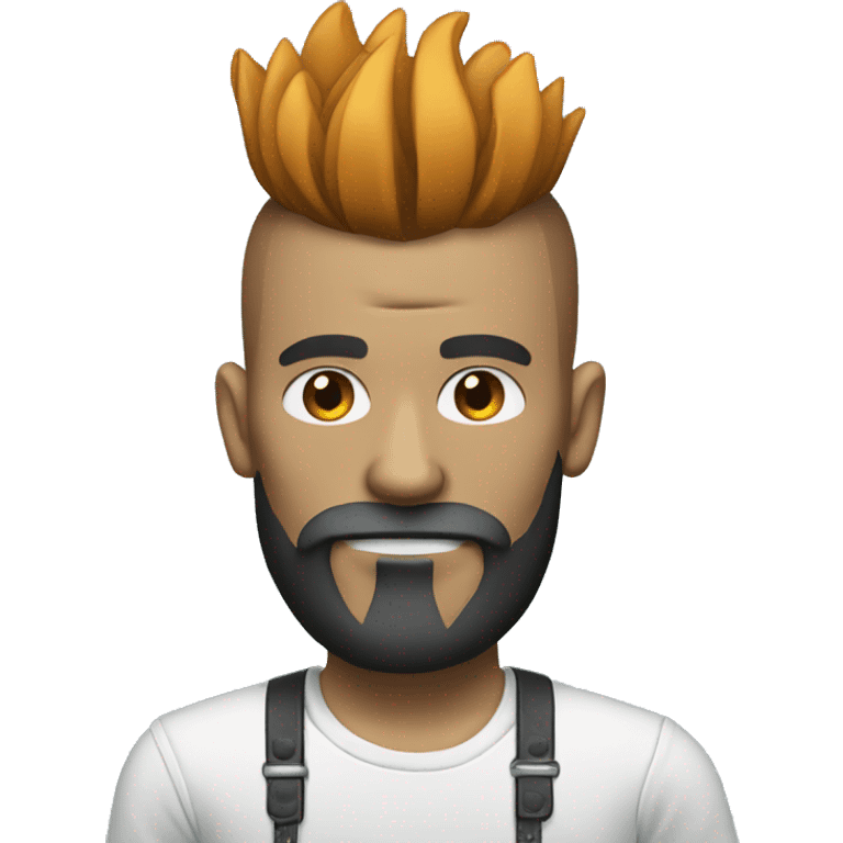 skull with mohawk hair and long beard wearing casual clothes emoji