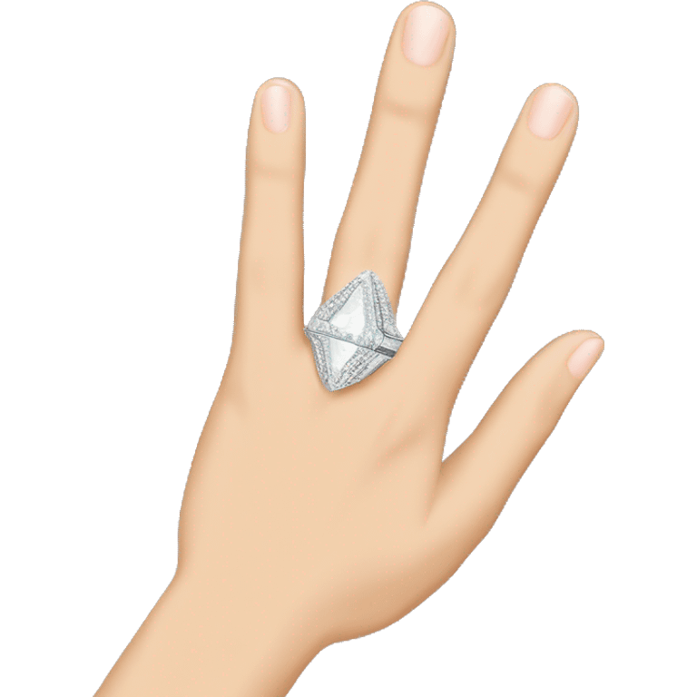 Hand with diamond ring ￼ emoji