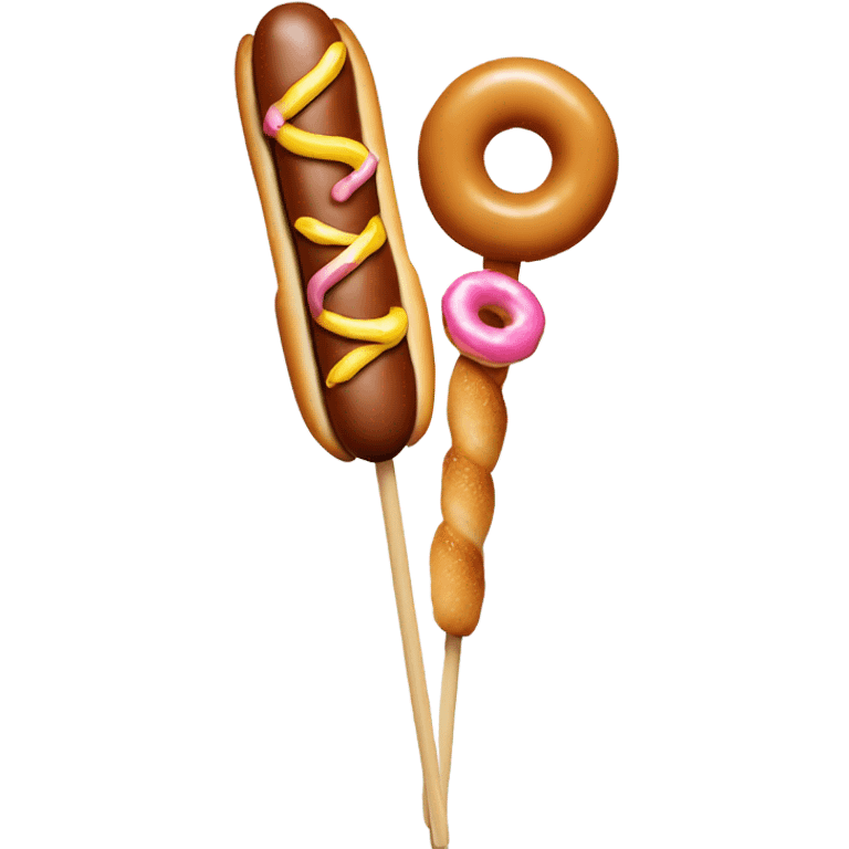 Hot dog and donut on shish kebab emoji