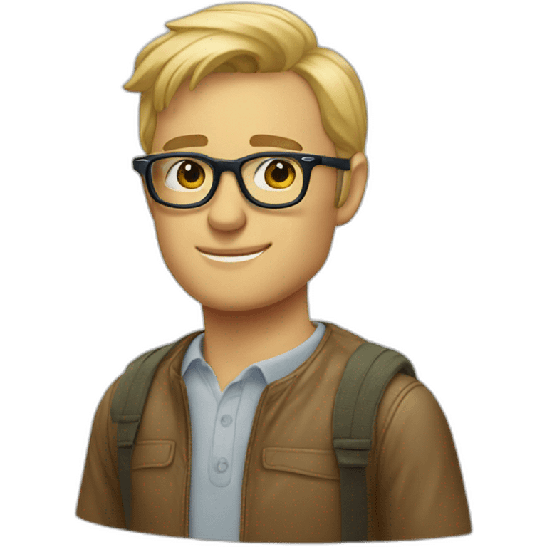 blond man confident persol glasses emoji