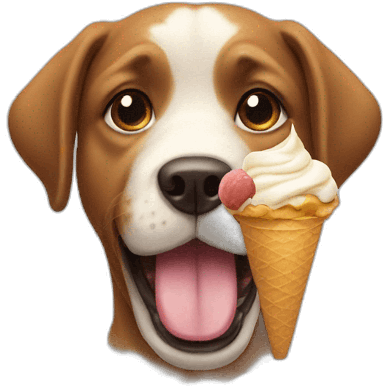 dog eat ice cream emoji