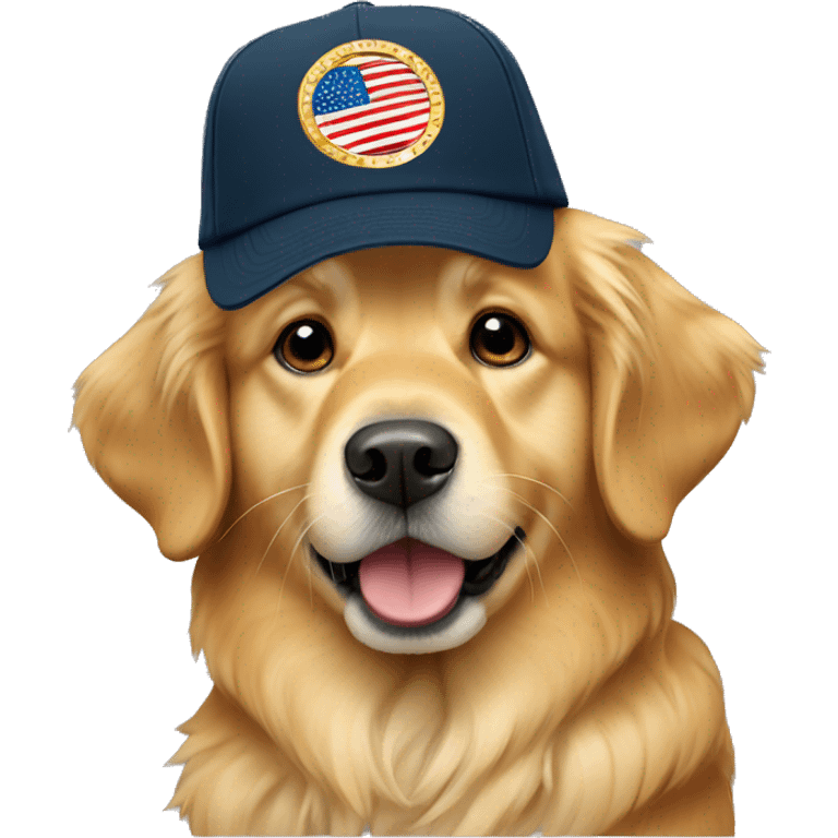 Golden retriever trump hat emoji