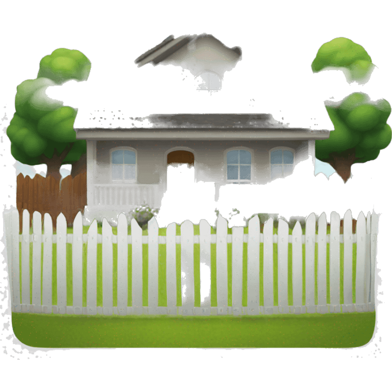 House with fence emoji