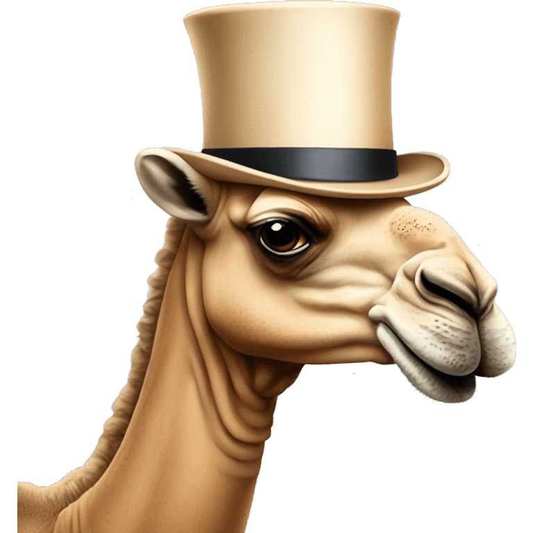 Camel with tophat and monocle emoji