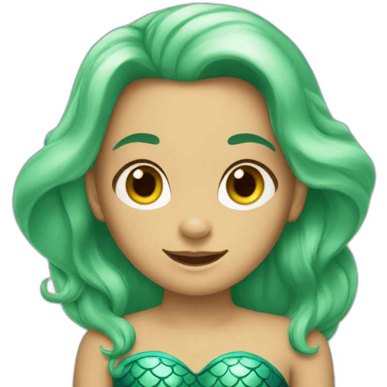 a girl in mermaid face and fins emoji