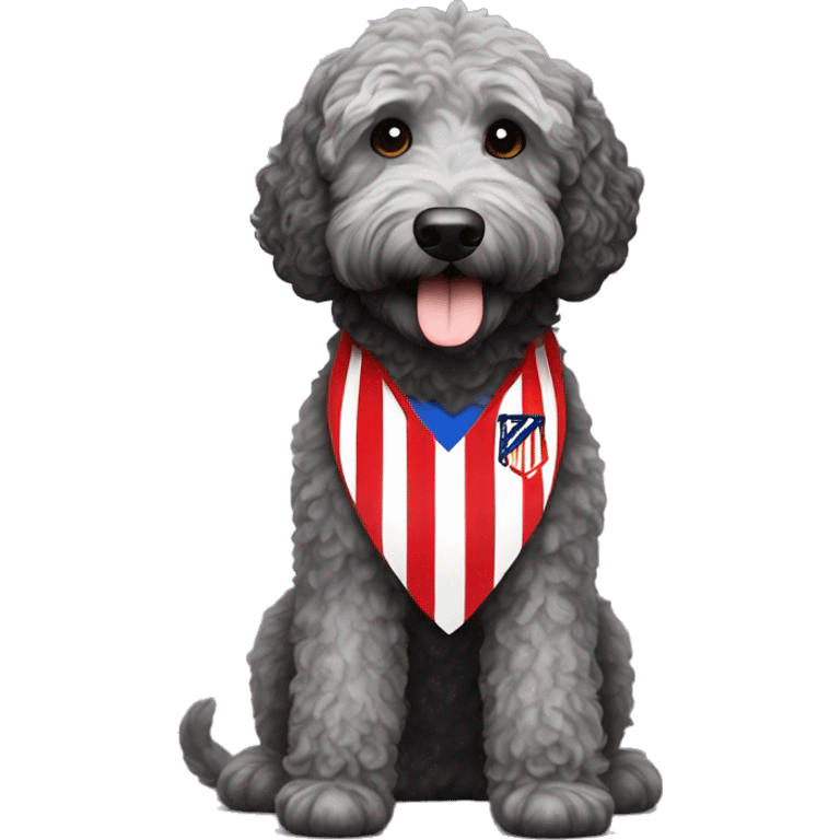 atletico de Madrid black labradoodle fan emoji