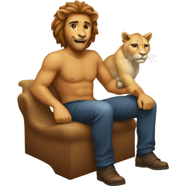 Man riding cat  emoji