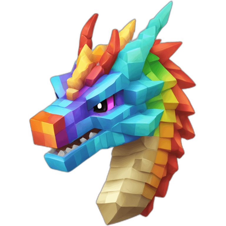 Minecraft Rainbow Dragon Head Diamond Horn emoji