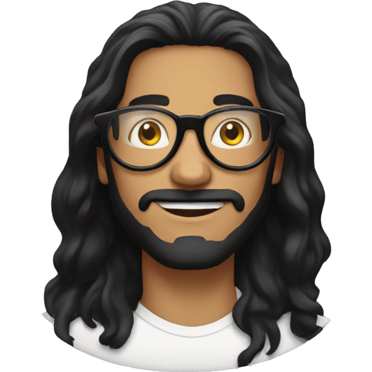 long black hair guy with circle eyewear emoji