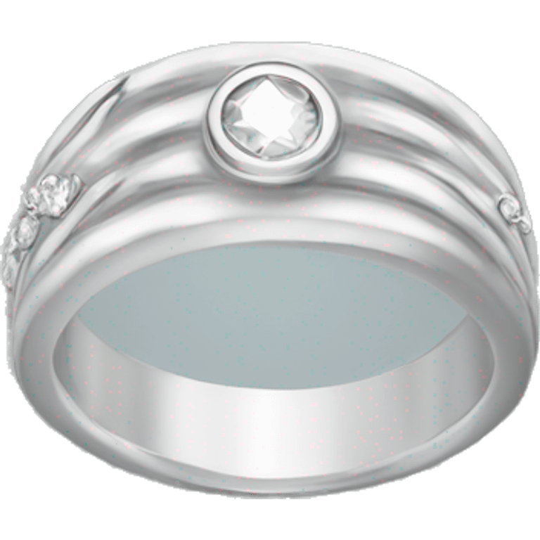 silver Ring with diamond emoji