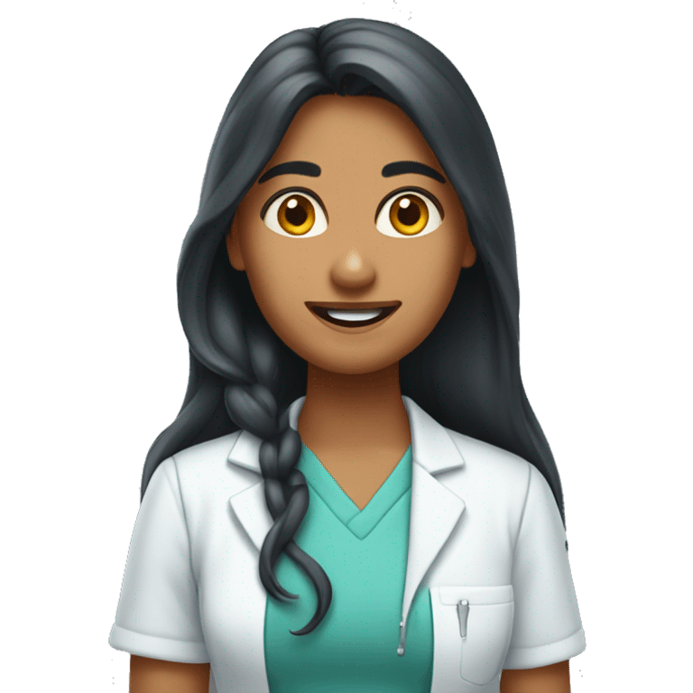 Long hair Indian girl dentist emoji