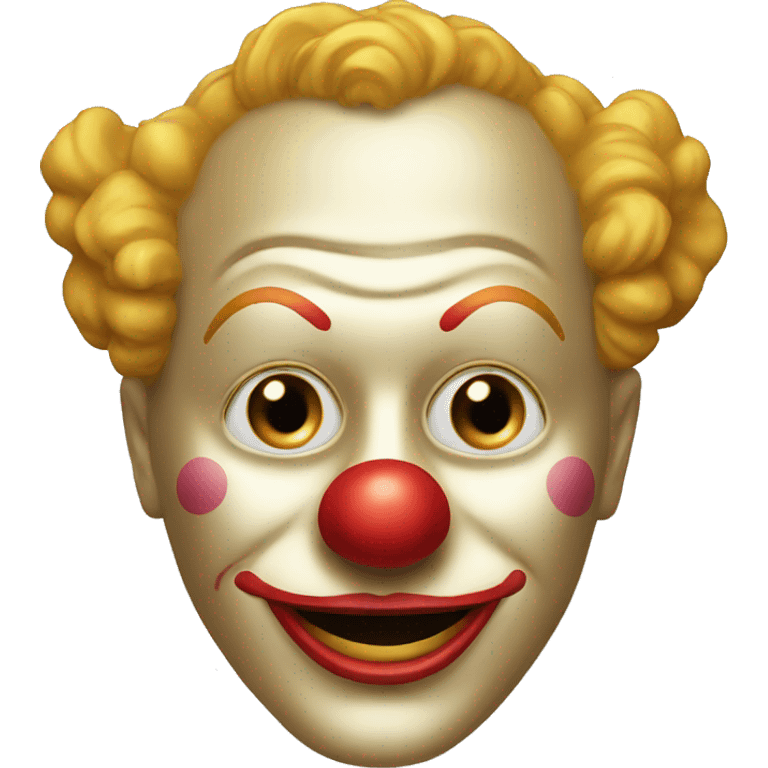 Funny Golden clown mask  emoji