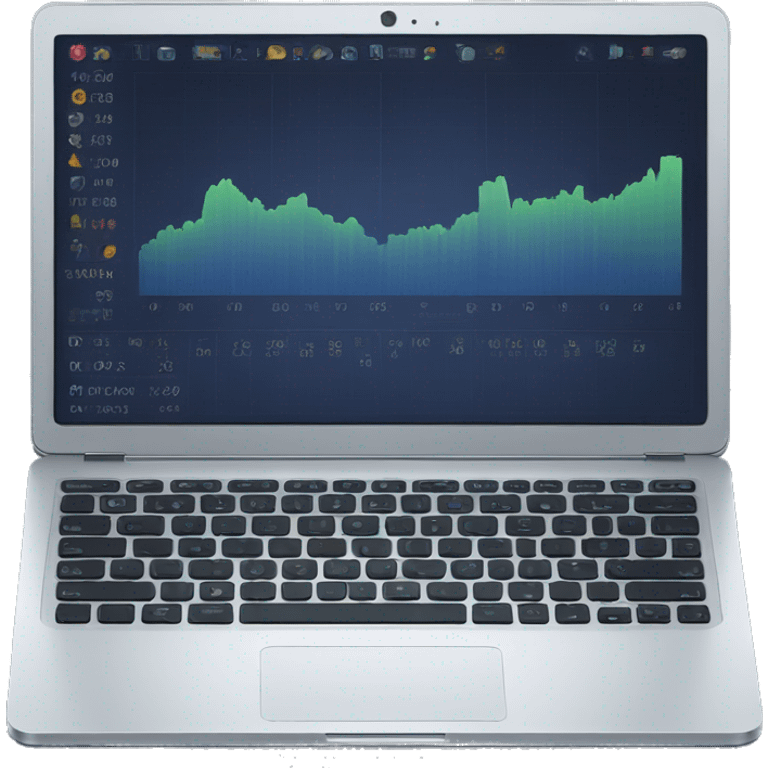 Laptop screen with metrics emoji