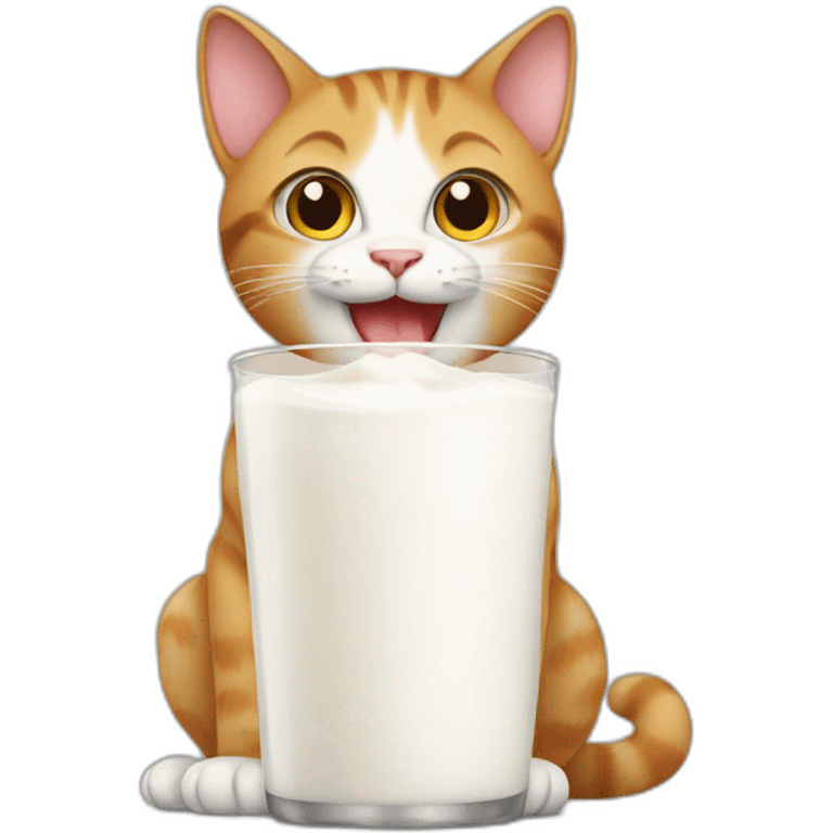 cat liking milk emoji