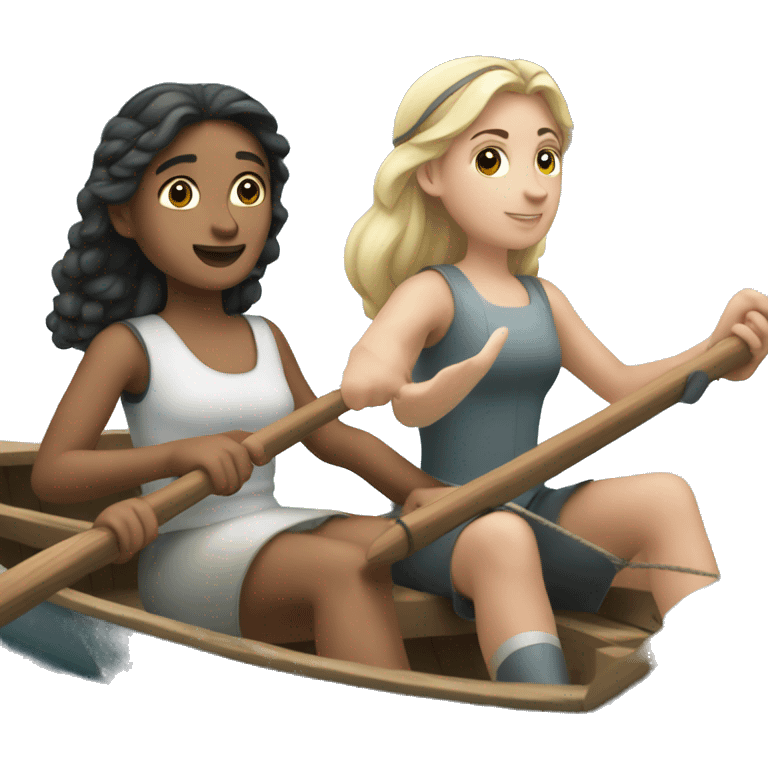 Rowing boat with princess  emoji