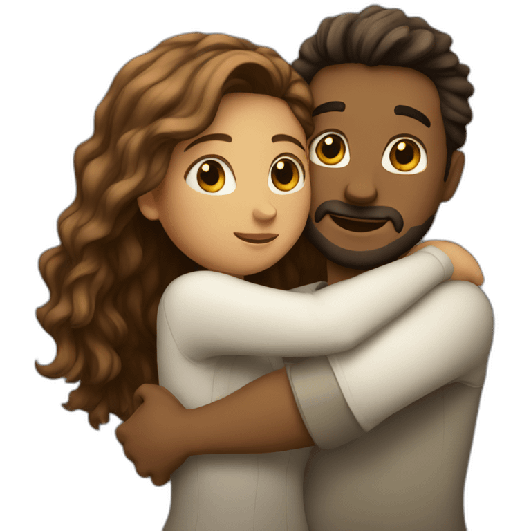 Hugging couple emoji