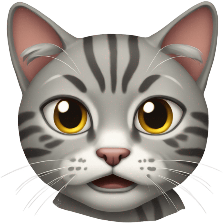 Angry grey tabby cat emoji