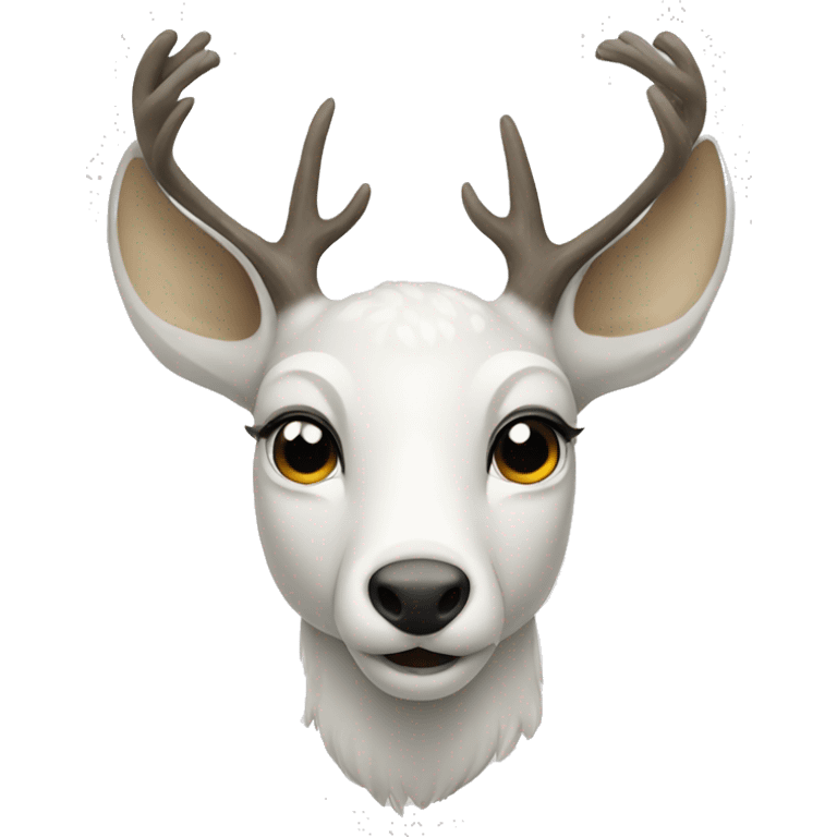 A white deer,with a fierce expression  emoji