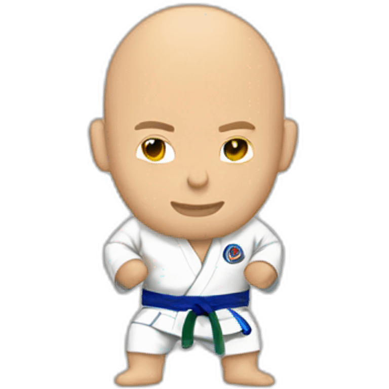 bald guy doing Brazilian jiu-jitsu emoji