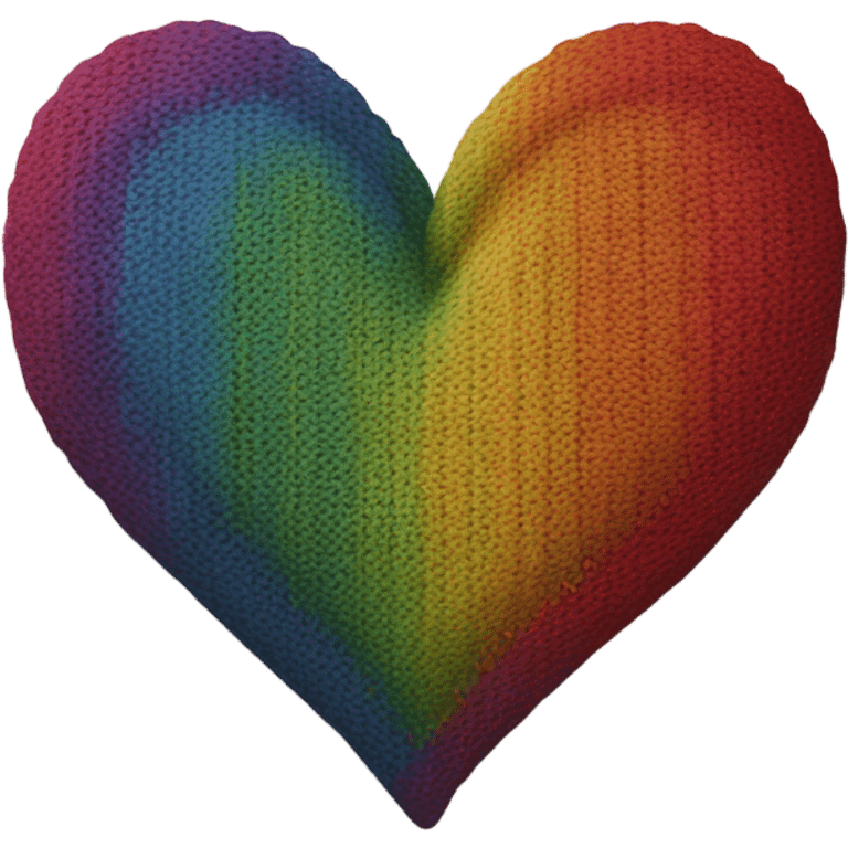 Rainbow knitted heart emoji