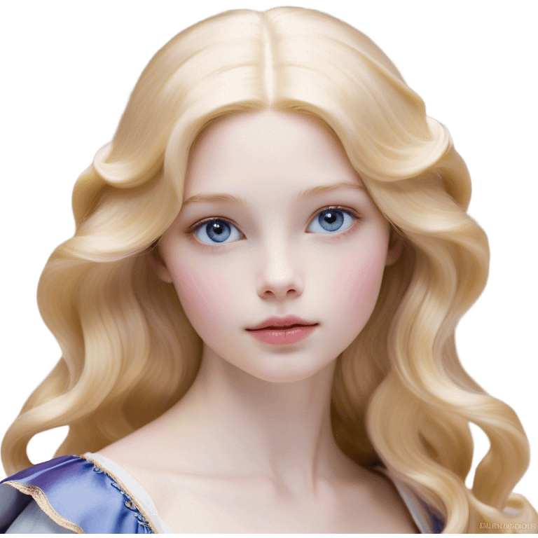 Cinematic Realistic Sleeping Beauty (Aurora) Portrait, with porcelain-like skin featuring a natural rosy flush, illuminated by soft lighting that highlights the gentle contours of her face. Her golden blonde hair flows in soft, detailed waves with subtle highlights that shimmer in the light. Her deep violet-blue eyes radiate warmth and innocence, framed by arched brows and long lashes. With a soft, serene smile, she holds a delicate rose gently in one hand, her other hand resting lightly by her side. She is dressed in her classic pink gown, the fabric rich in texture with delicate folds that catch the light. A golden crown rests atop her head, gleaming with royal refinement. The portrait captures a soft, glowing aura, blending realism with an ethereal sense of beauty and timeless enchantment. emoji