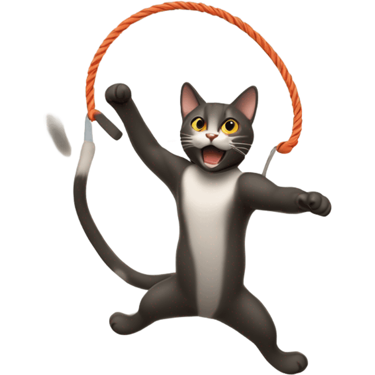 Cat jump roping emoji