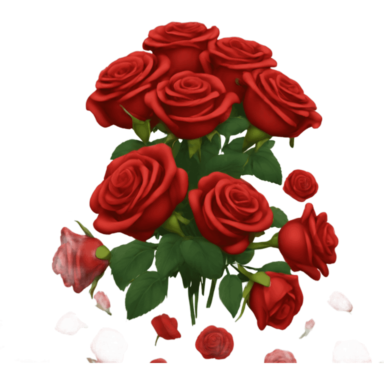 extravagant bouquet of red roses emoji