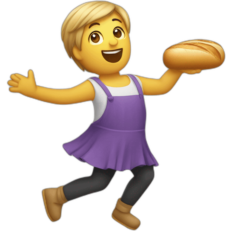 une baguette qui danse emoji