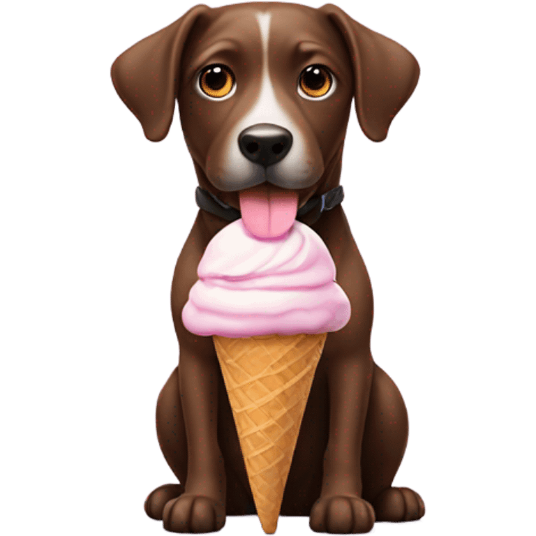 Dog with ice cream emoji