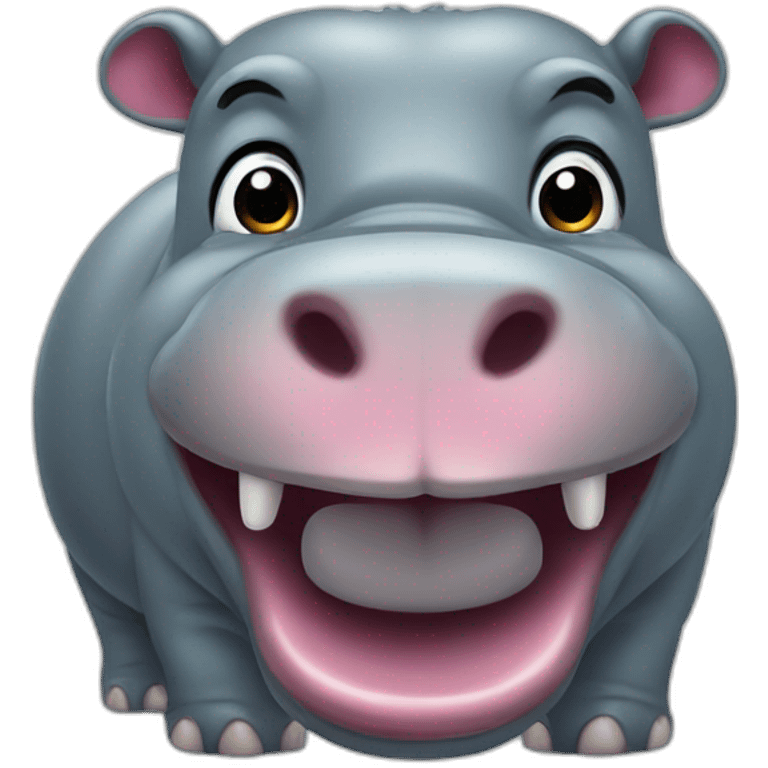 funny hippopotamus emoji