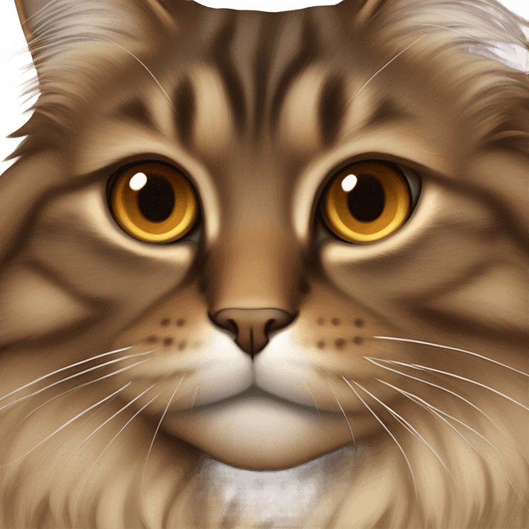  Brown siberian cat and golden eyes emoji