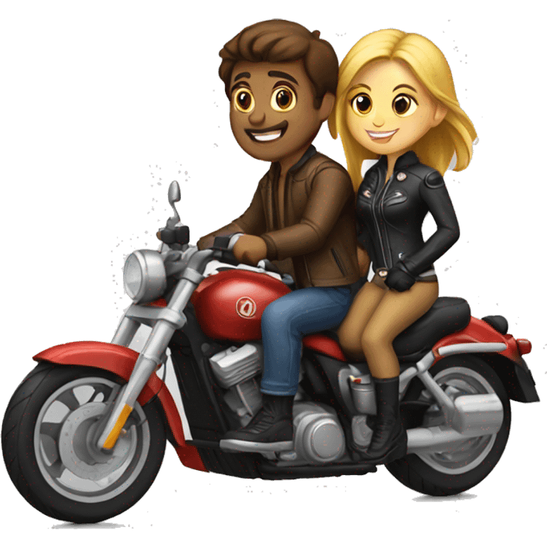 guy and girl motorcyclists emoji