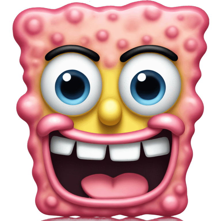 spongebob  sticking tongue out emoji