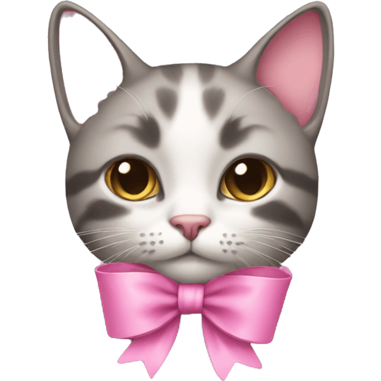 cat with a pink bow emoji