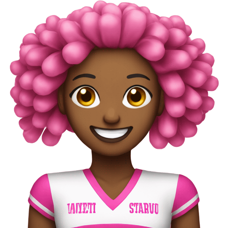 Cheerleader with pink pom pompoms emoji