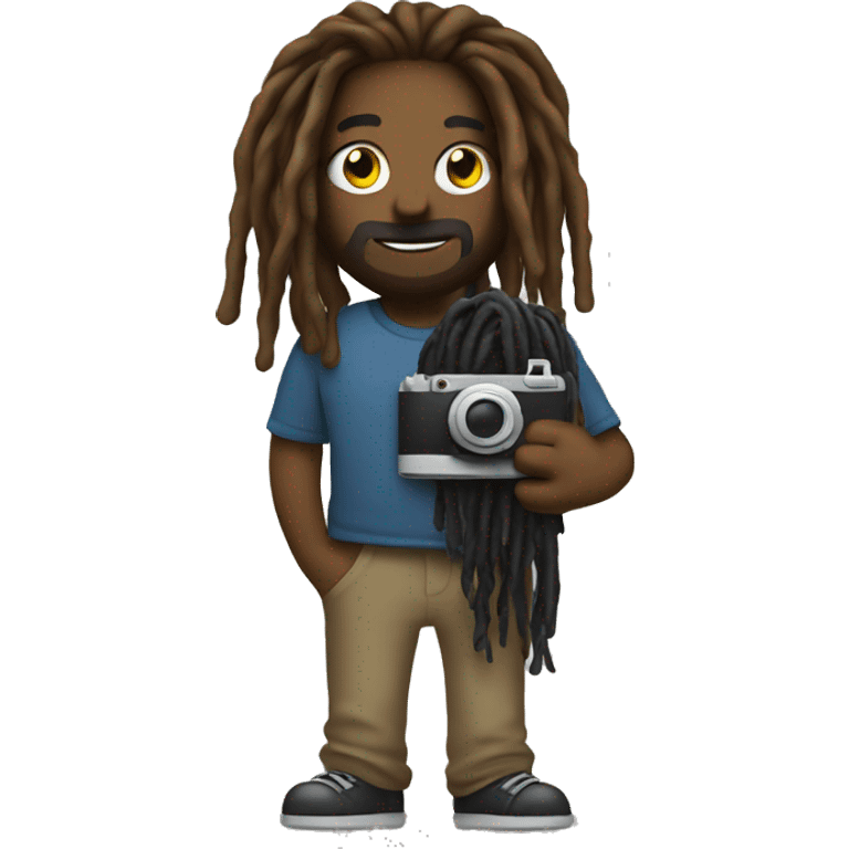 A dreadhead holding a camera  emoji