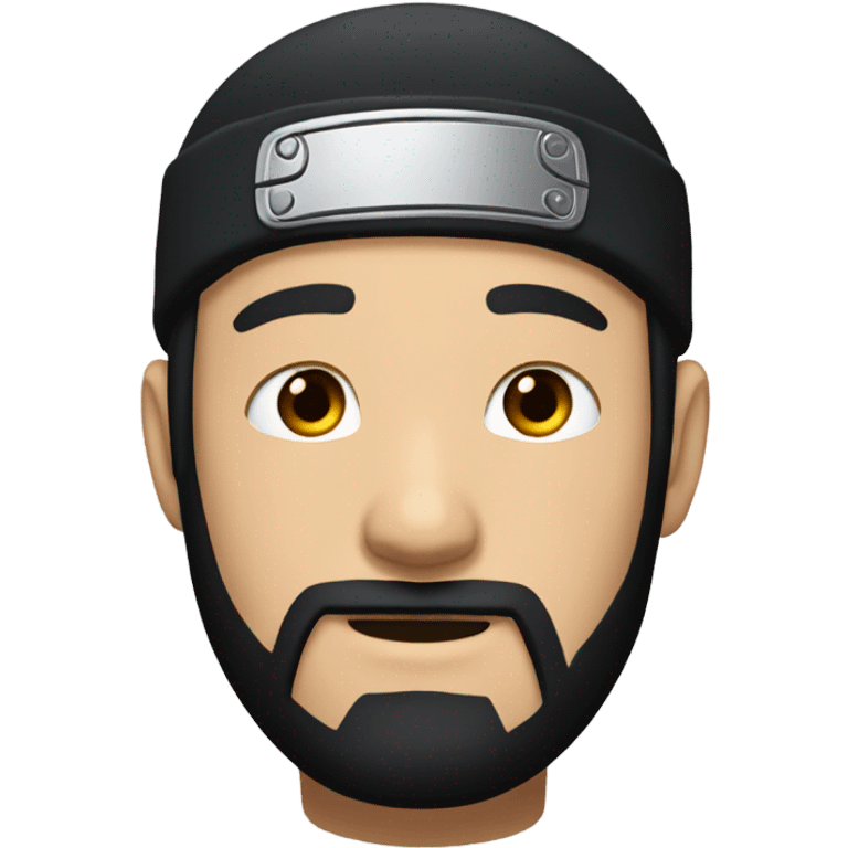 Naruto With Black hair and Black beard , jonin west  emoji