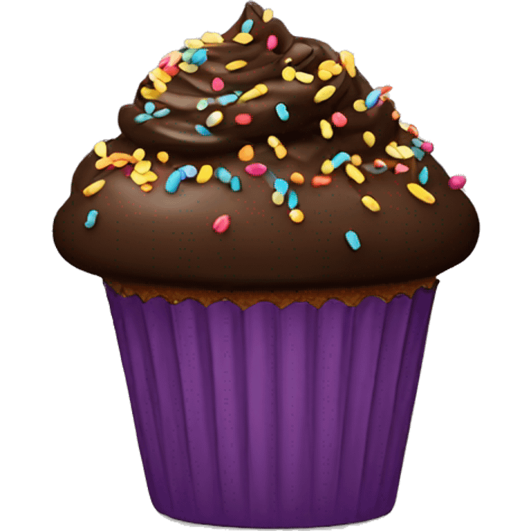 Chocolate cupcake with sprinkles  emoji