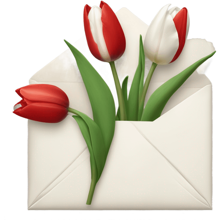 Envelope with tulips in, must be red and white emoji