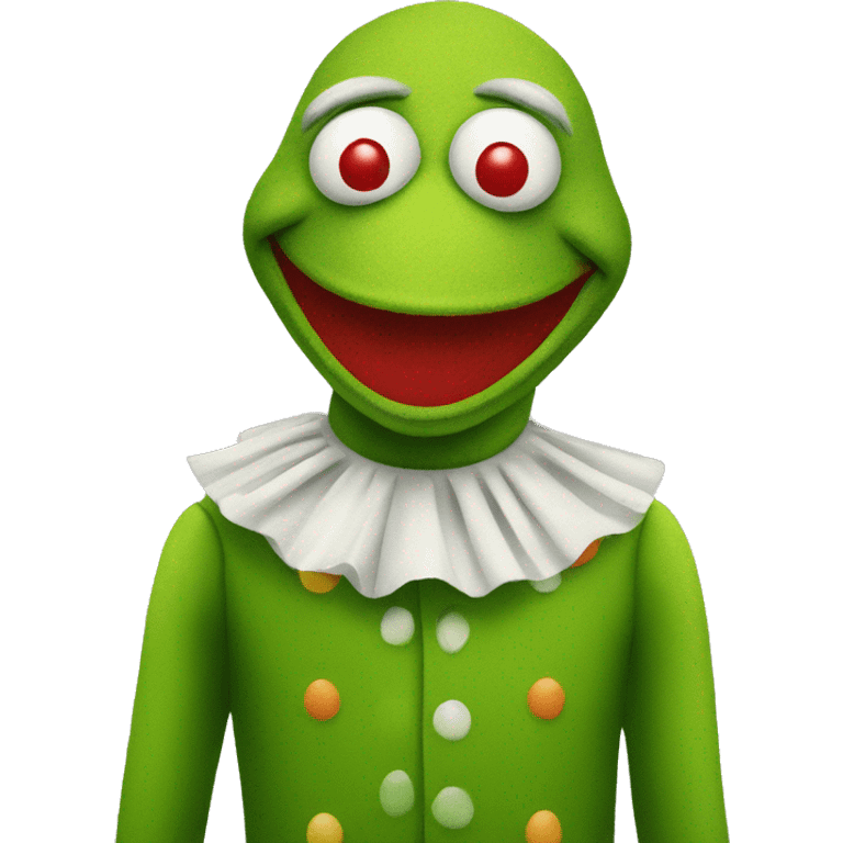 Kermit with clown makeup emoji