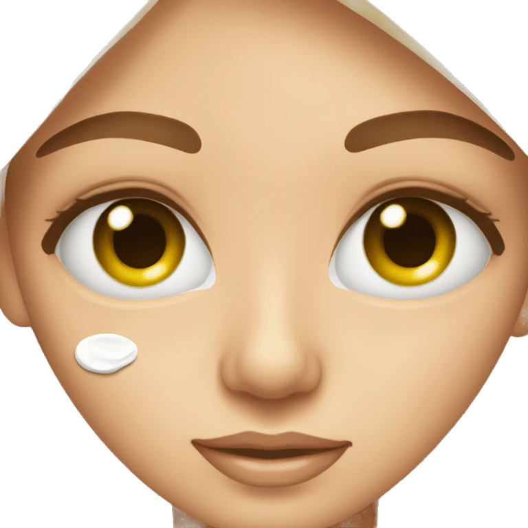 Girl putting eye cream under her eyes emoji