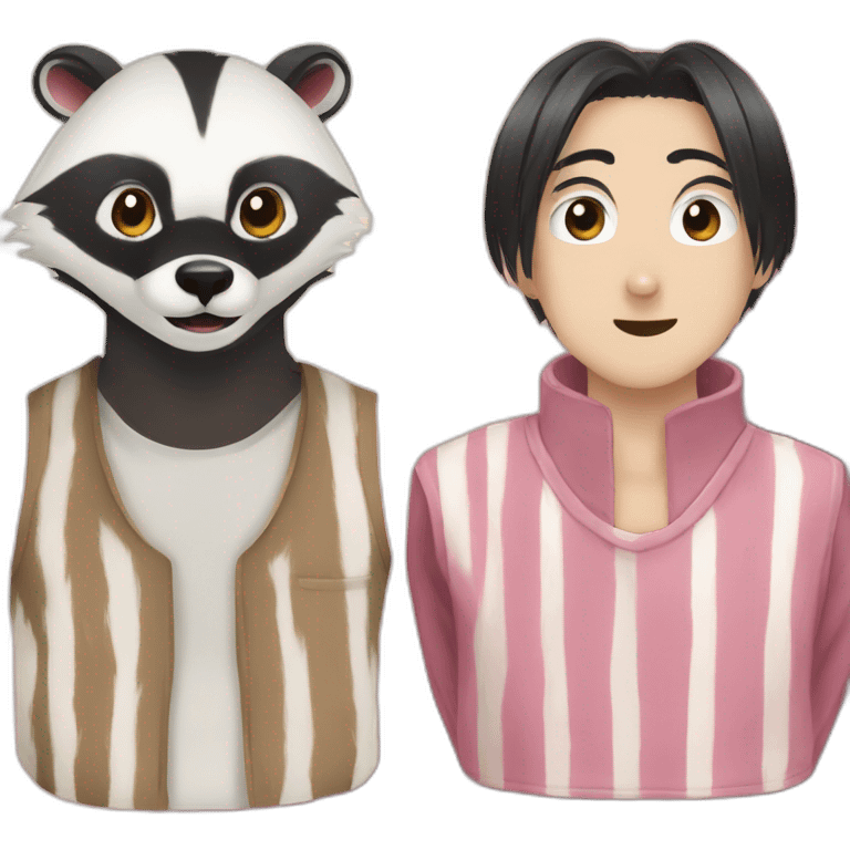 A badger and a narutomaki emoji