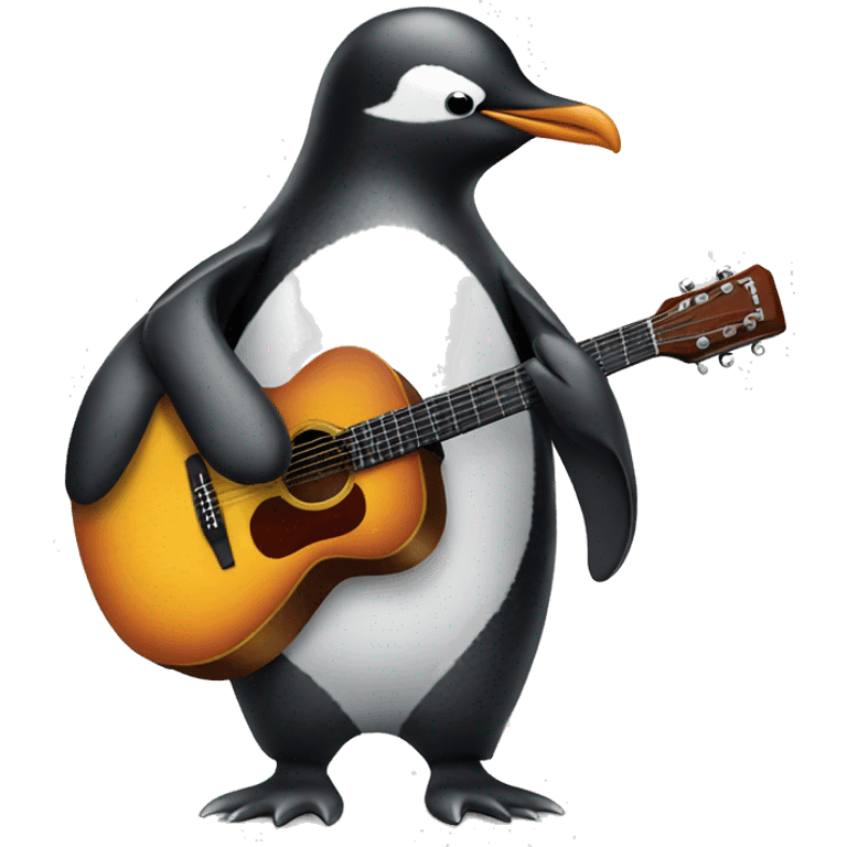 Penguin with a guitar emoji