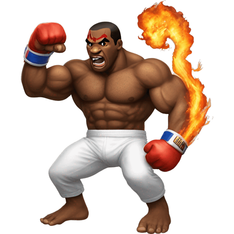 Mike tyson and street fighter's balrog emoji