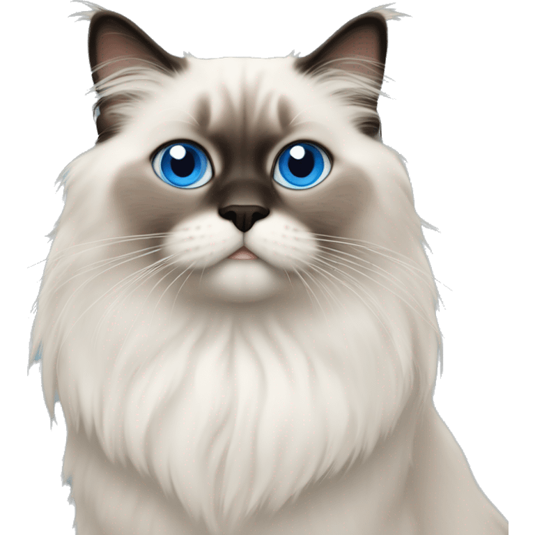 himalayan ragdoll cat with blue eyes emoji