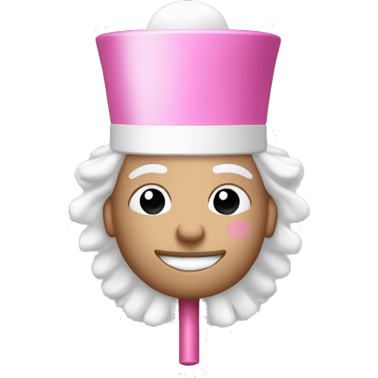 Pink nutcracker full body with white hair and hat emoji