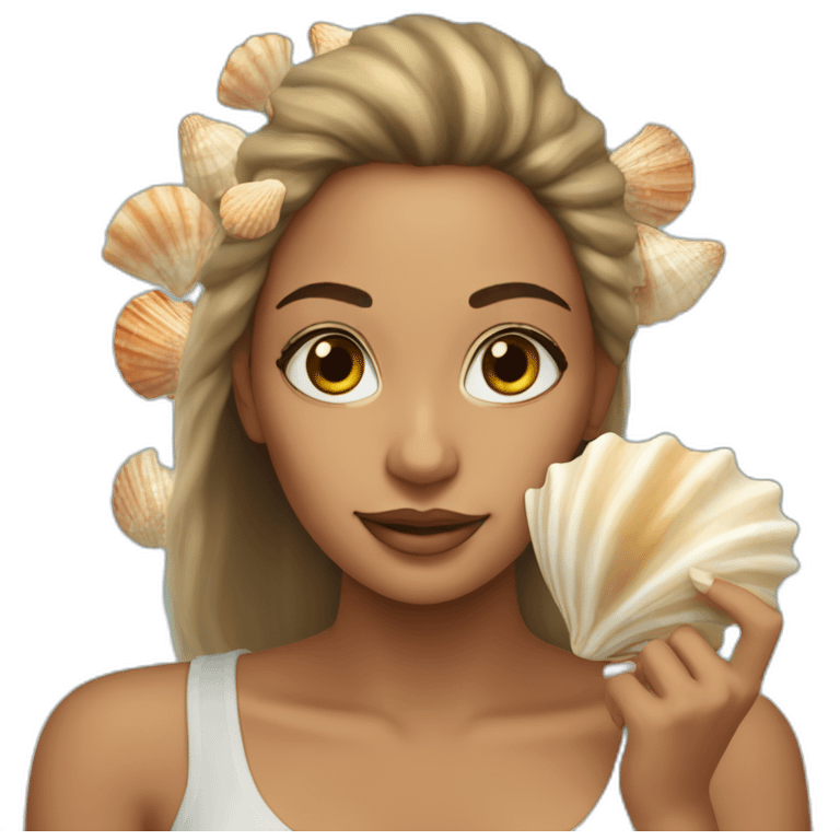 woman with seashells emoji