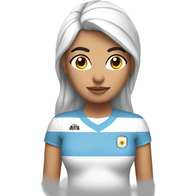 Chica morena con camiseta de Argentina  emoji