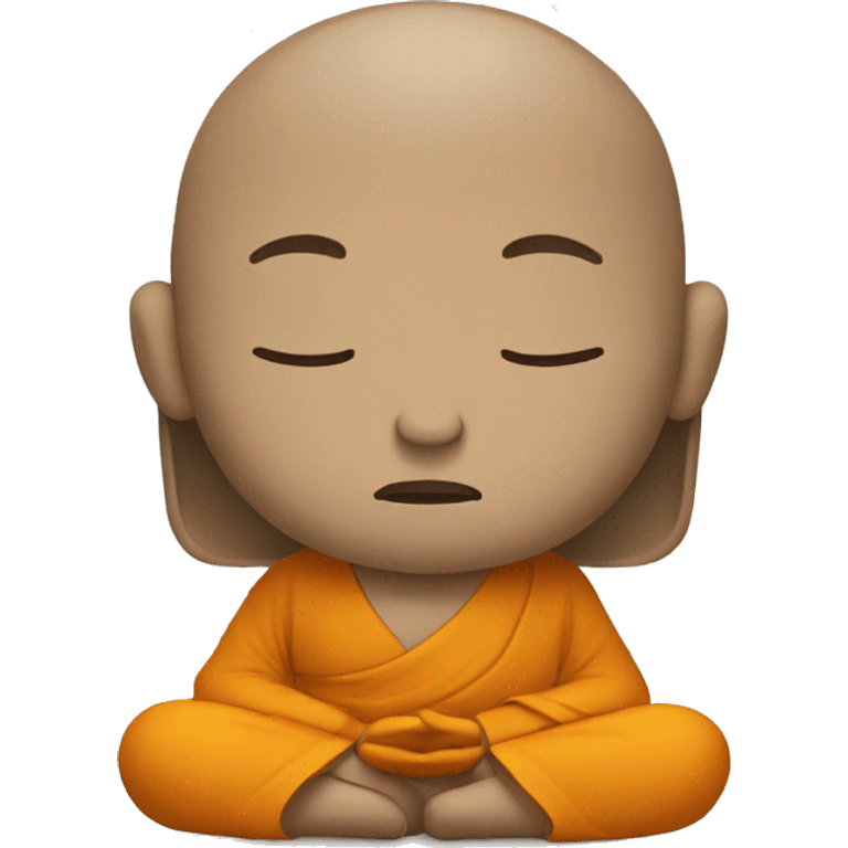 meditating monk with head hair emoji