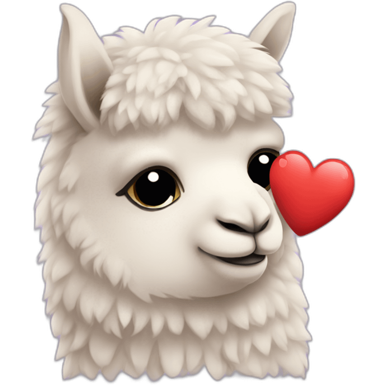 alpaca holding a broken heart emoji